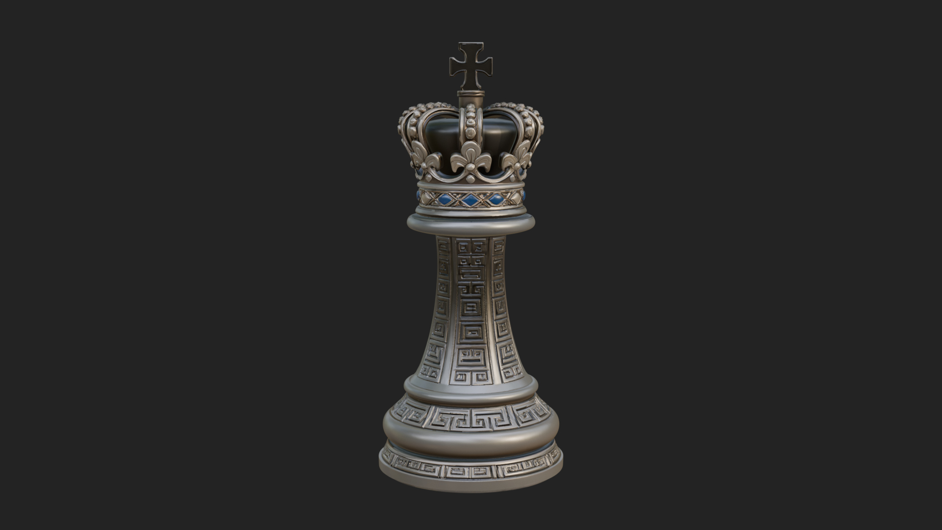 Ornate Chess Piece Statue Design 100 3D Print Model 3D Model