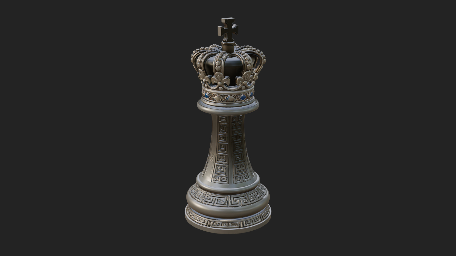 Ornate Chess Piece Statue Design 100 3D Print Model 3D Model
