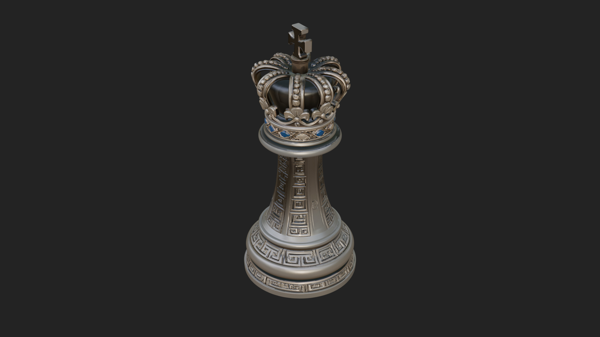 Ornate Chess Piece Statue Design 100 3D Print Model 3D Model