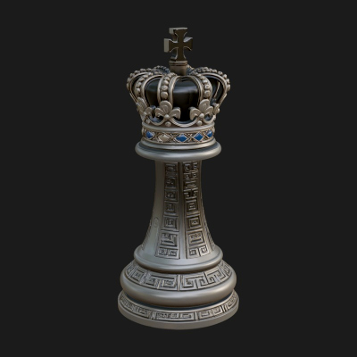 Ornate Chess Piece Statue Design 100 3D Print Model