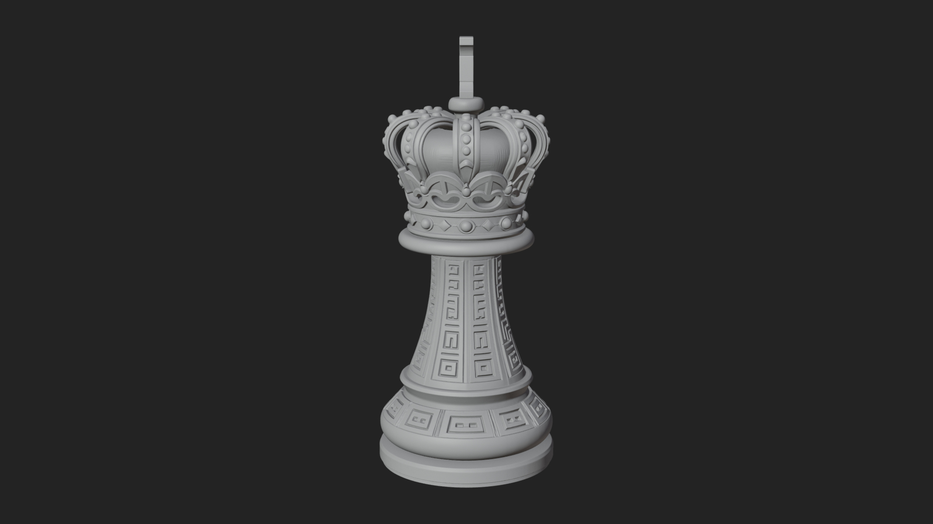 Ornate Chess Piece Statue Design 102 3D Print Model 3D Model