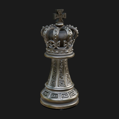 Ornate Chess Piece Statue Design 102 3D Print Model