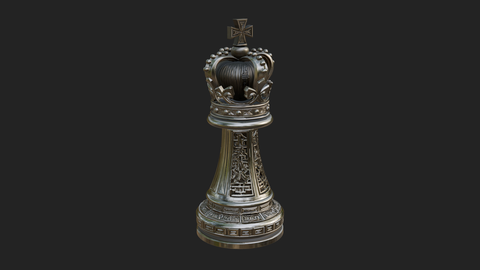 Ornate Chess Piece Statue Design 103 3D Print Model 3D Model