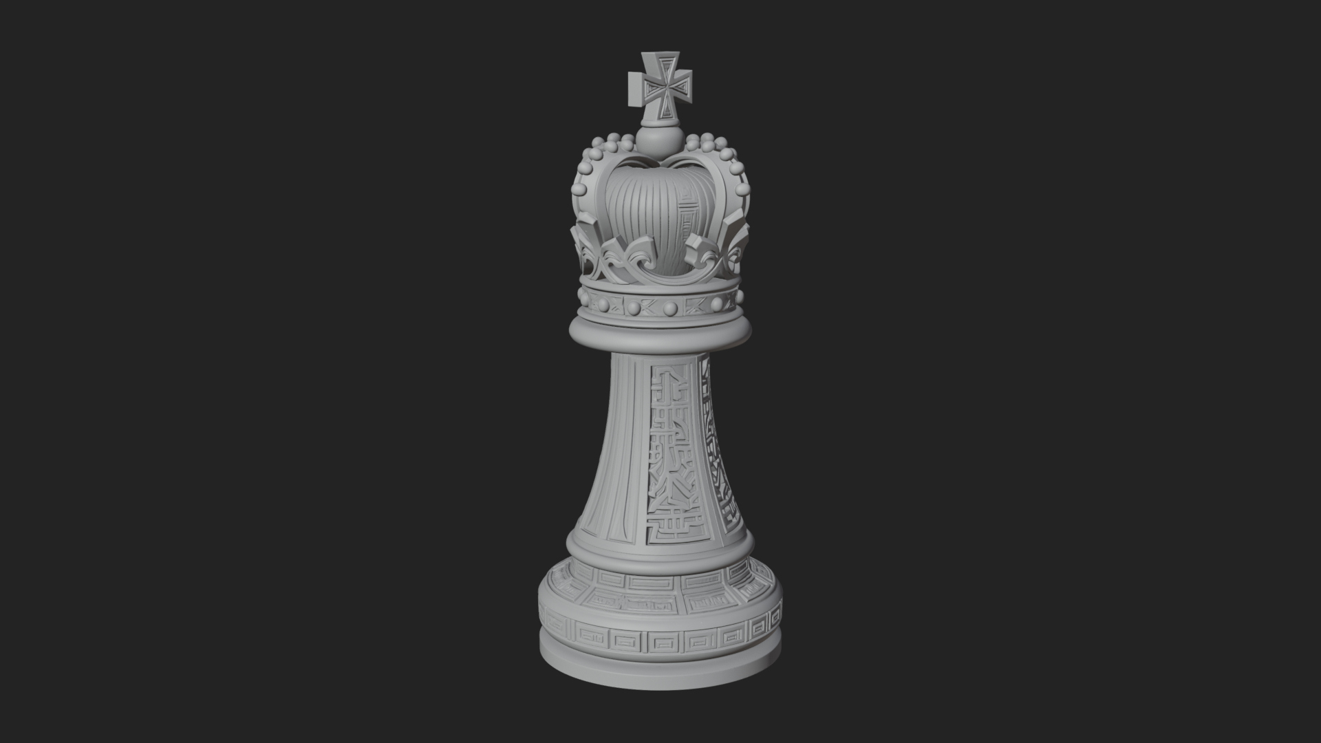 Ornate Chess Piece Statue Design 103 3D Print Model 3D Model