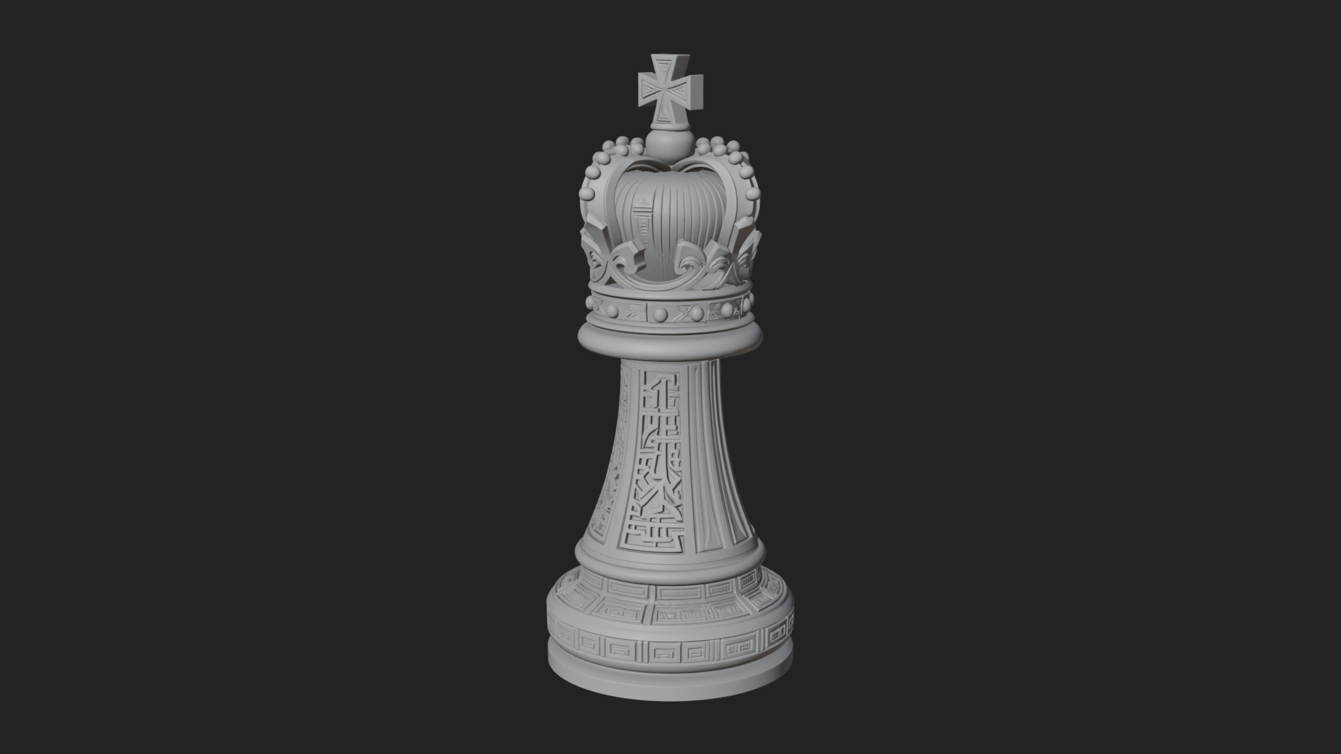 Ornate Chess Piece Statue Design 103 3D Print Model 3D Model
