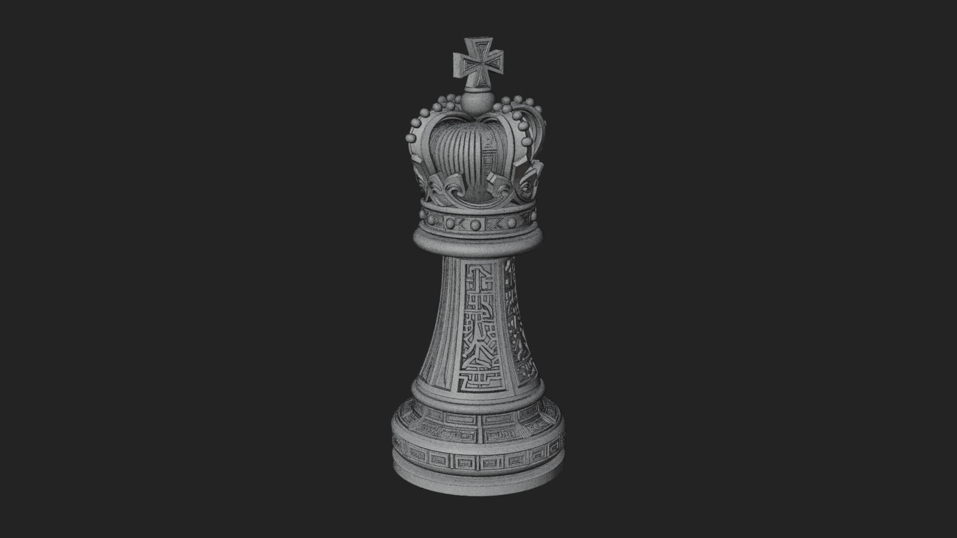 Ornate Chess Piece Statue Design 103 3D Print Model 3D Model