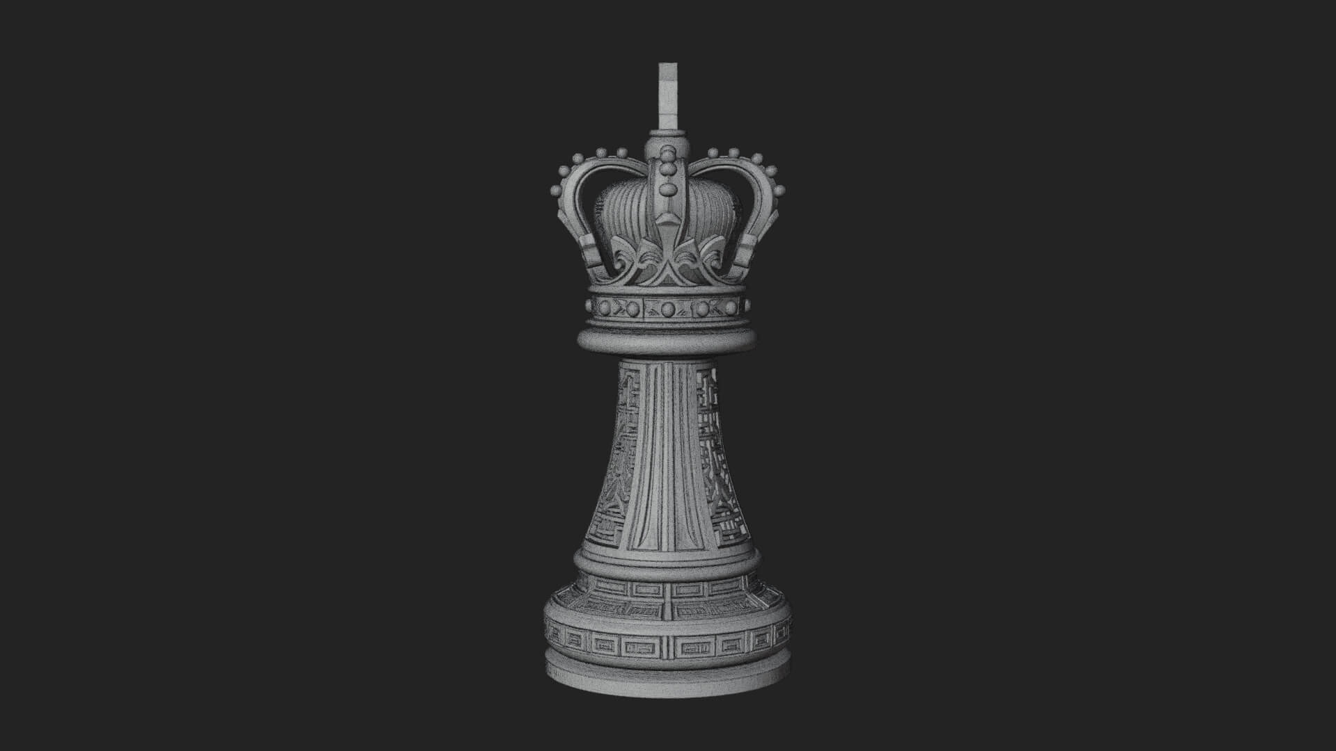 Ornate Chess Piece Statue Design 103 3D Print Model 3D Model
