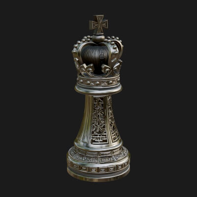 Ornate Chess Piece Statue Design 103 3D Print Model