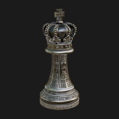 Ornate Chess Piece Statue Design 104 3D Print Model