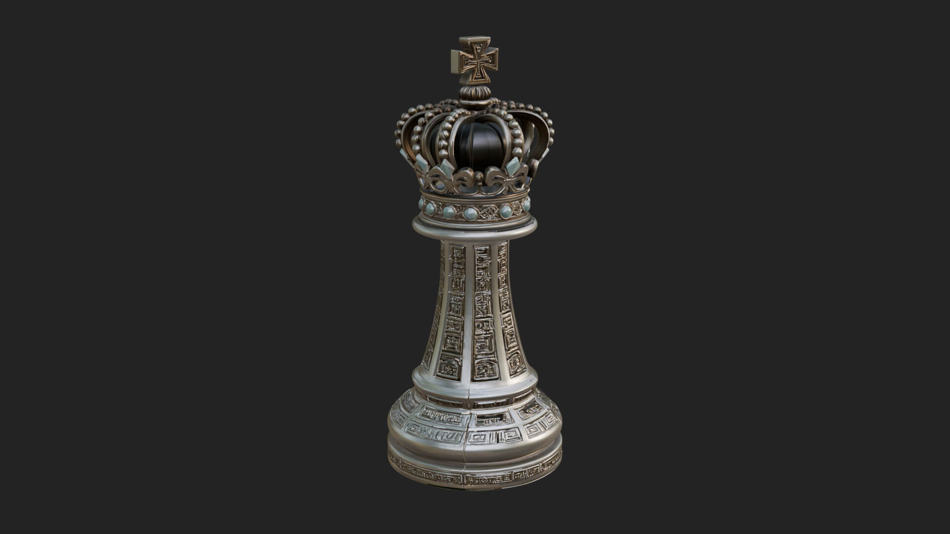 Ornate Chess Piece Statue Design 105 3D Print Model 3D Model