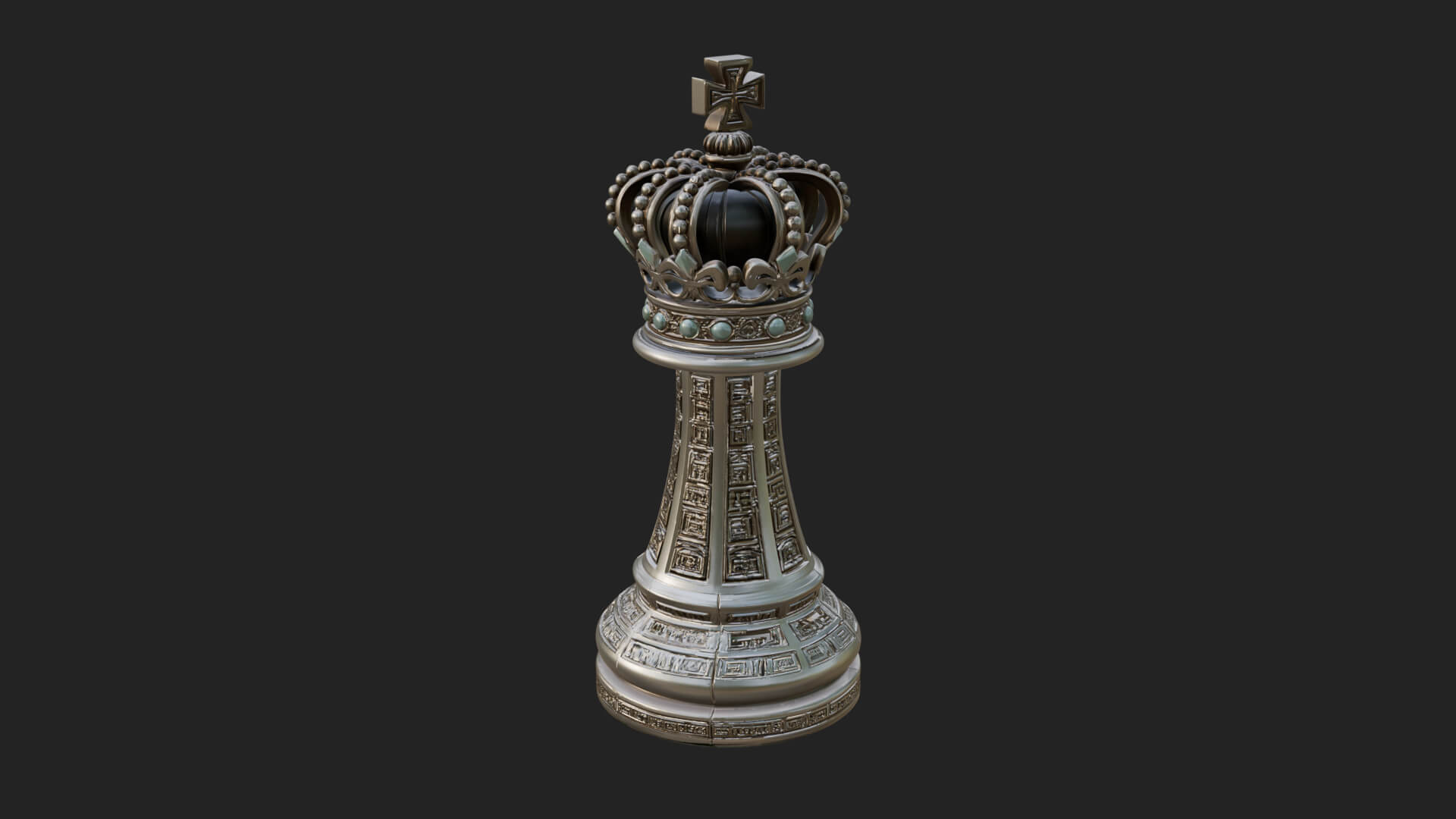 Ornate Chess Piece Statue Design 105 3D Print Model 3D Model