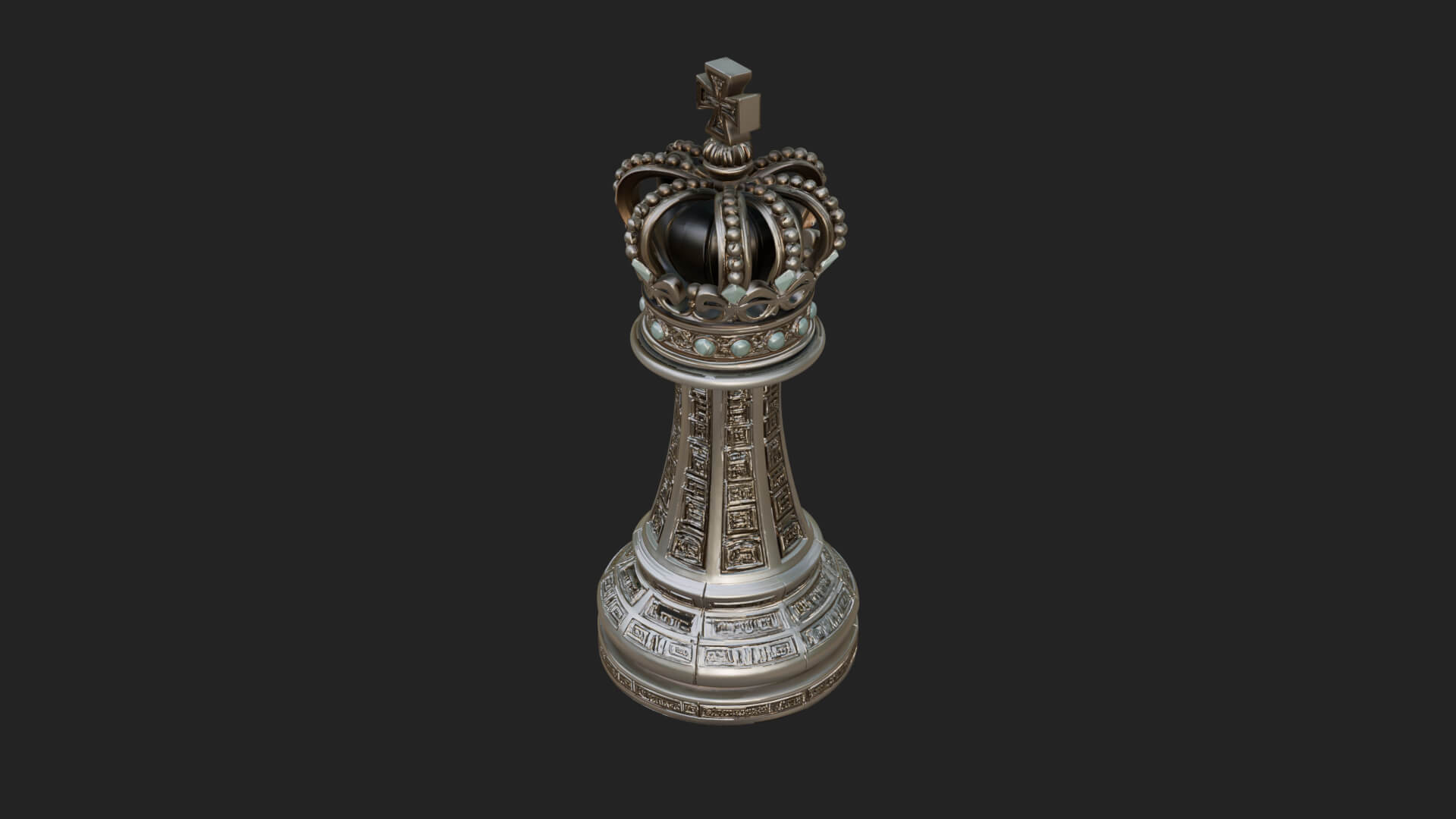 Ornate Chess Piece Statue Design 105 3D Print Model 3D Model