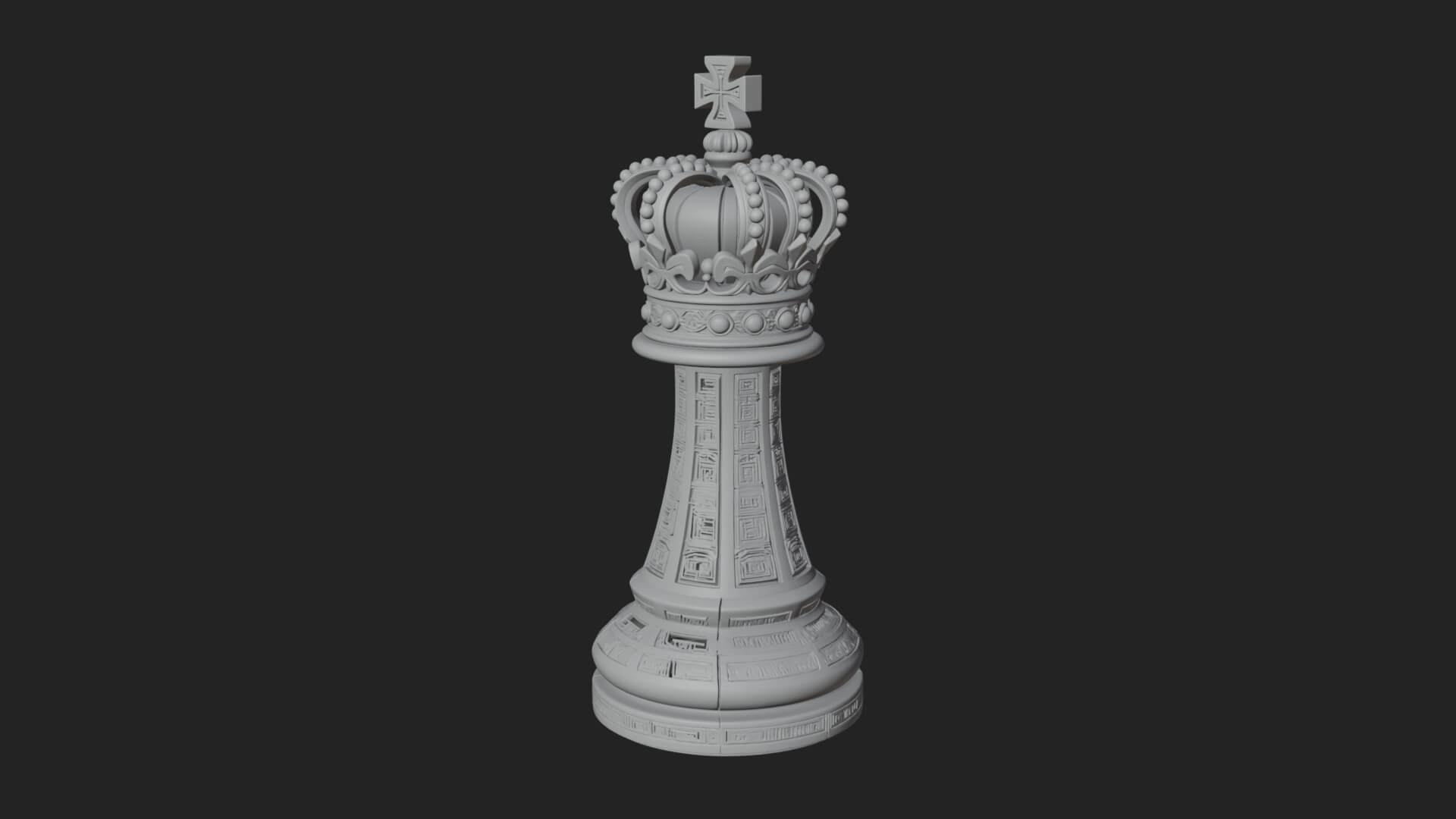 Ornate Chess Piece Statue Design 105 3D Print Model 3D Model