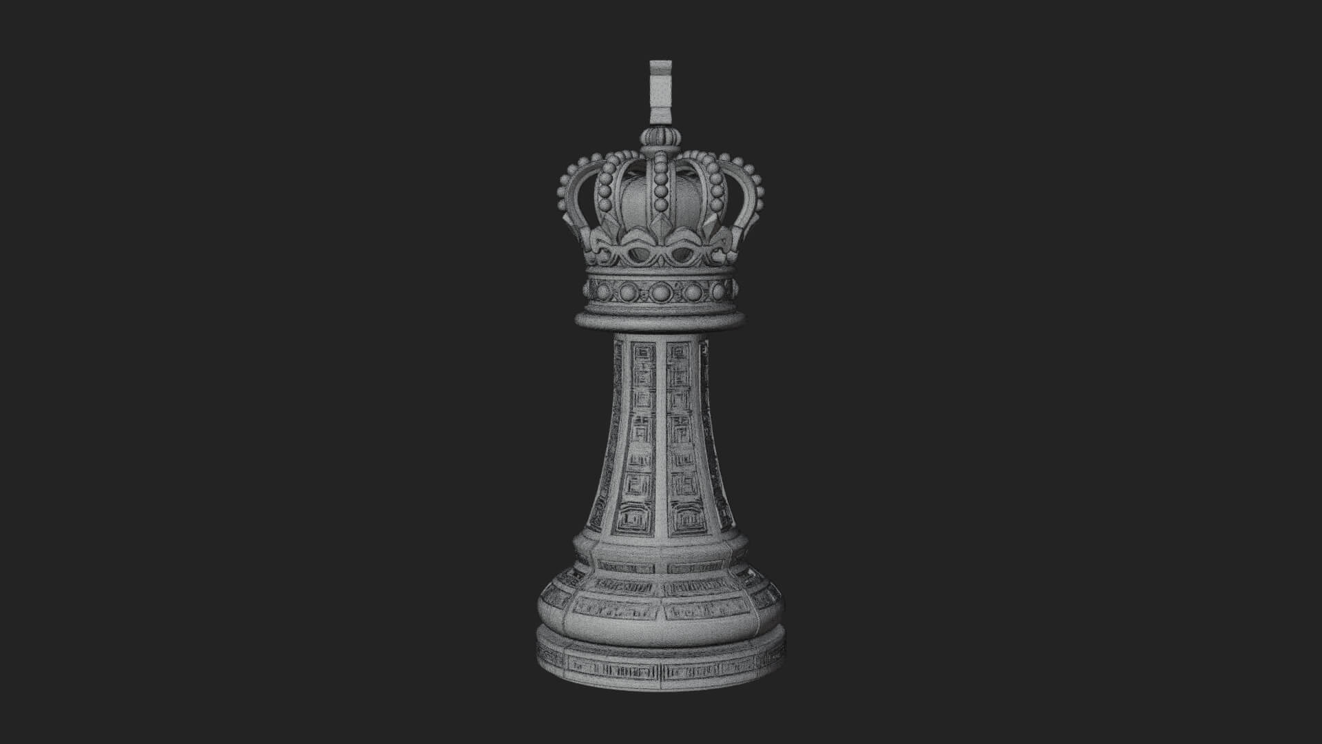 Ornate Chess Piece Statue Design 105 3D Print Model 3D Model