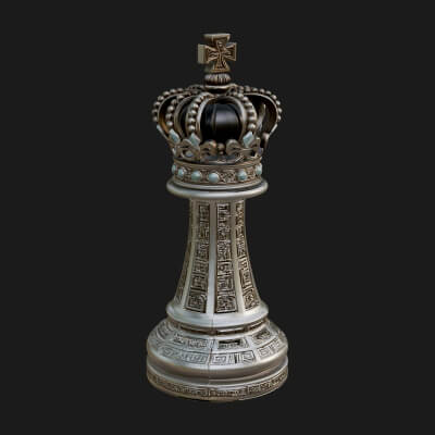 Ornate Chess Piece Statue Design 105 3D Print Model