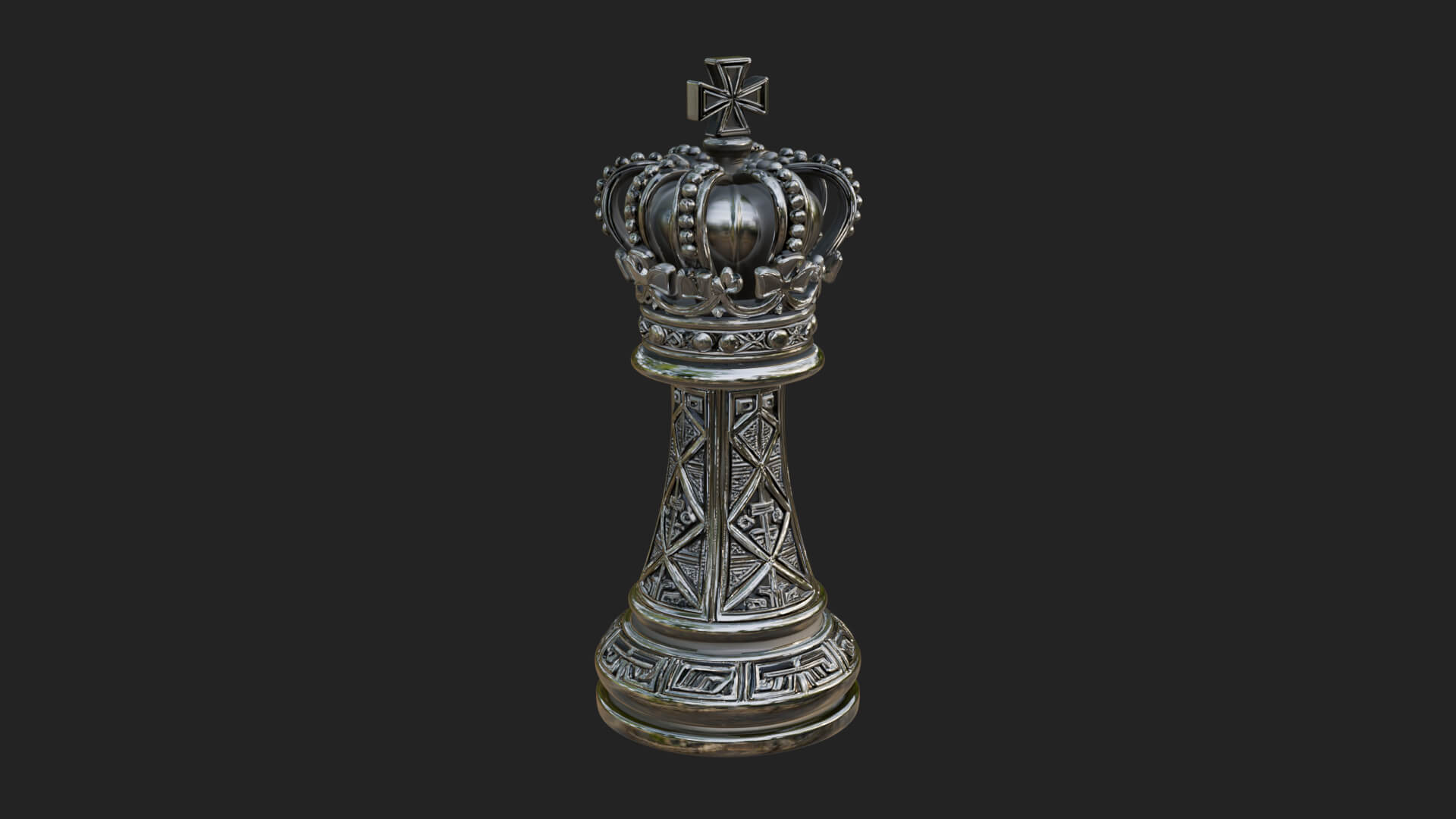 Ornate Chess Piece Statue Design 106 3D Print Model 3D Model
