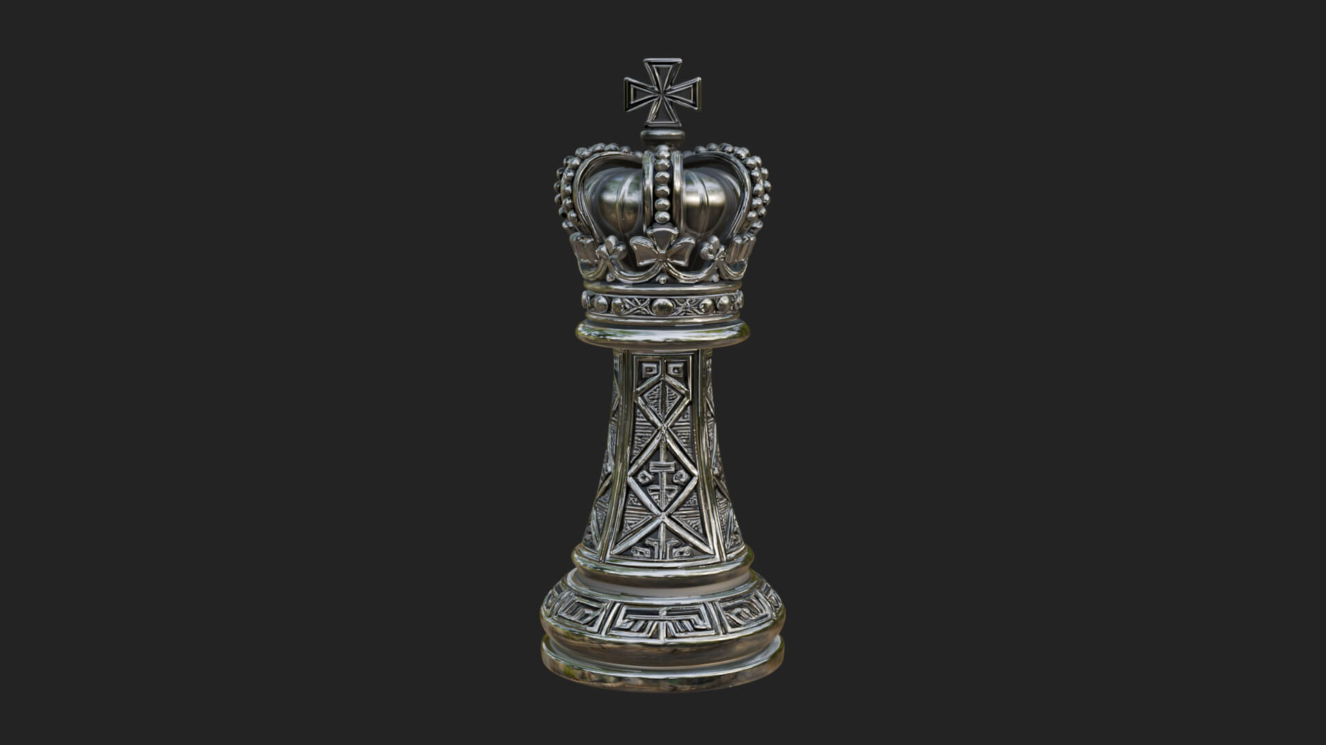 Ornate Chess Piece Statue Design 106 3D Print Model 3D Model