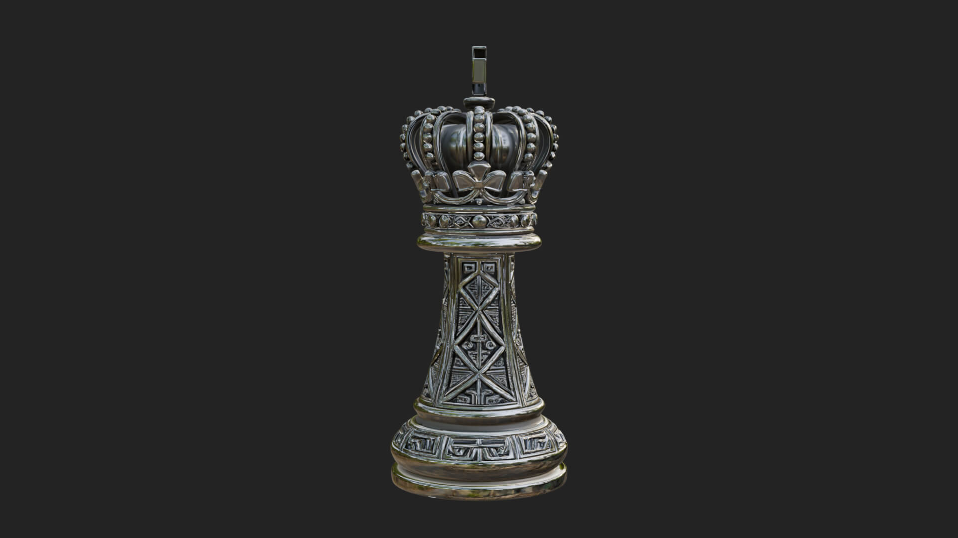 Ornate Chess Piece Statue Design 106 3D Print Model 3D Model