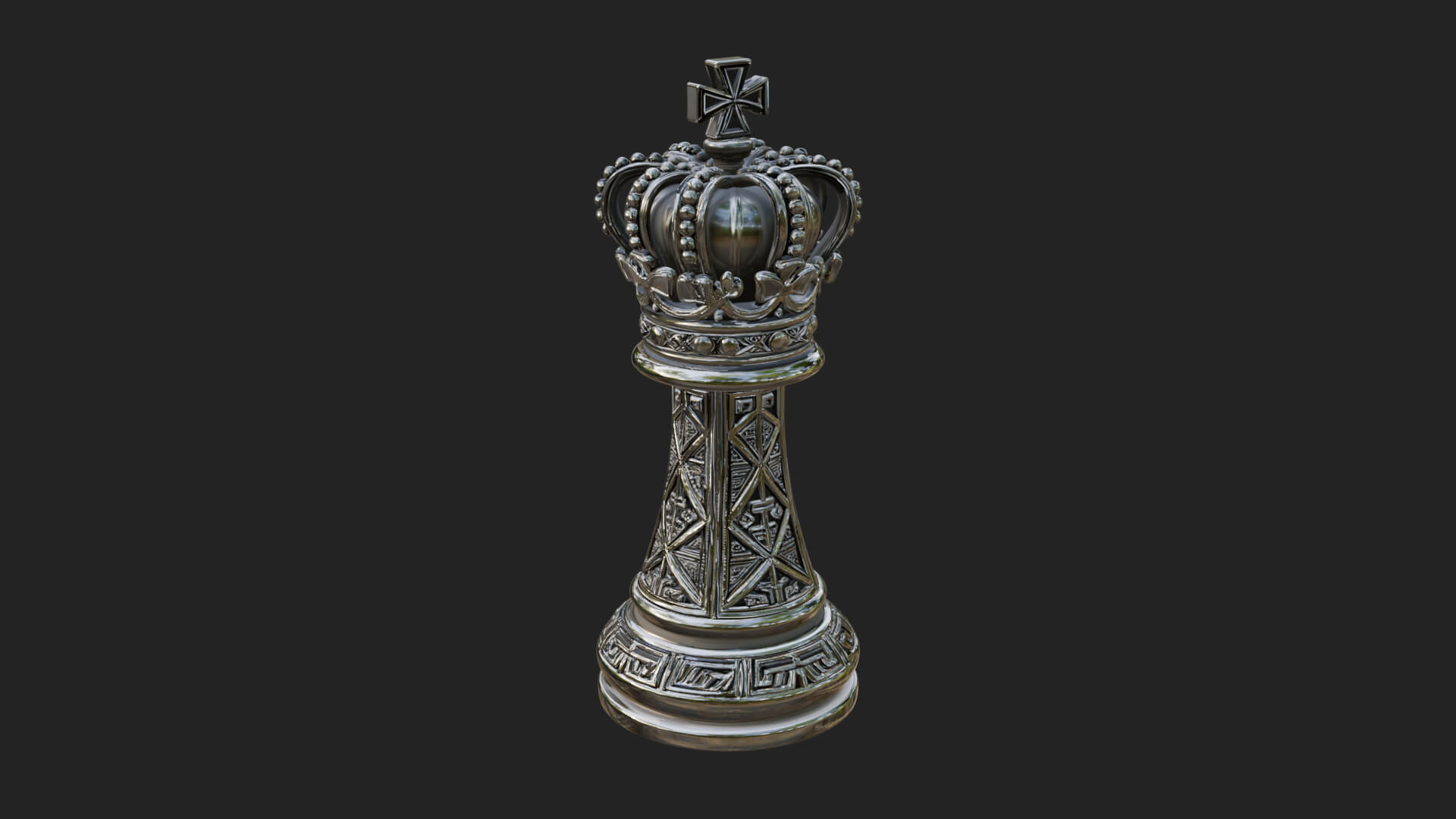 Ornate Chess Piece Statue Design 106 3D Print Model 3D Model
