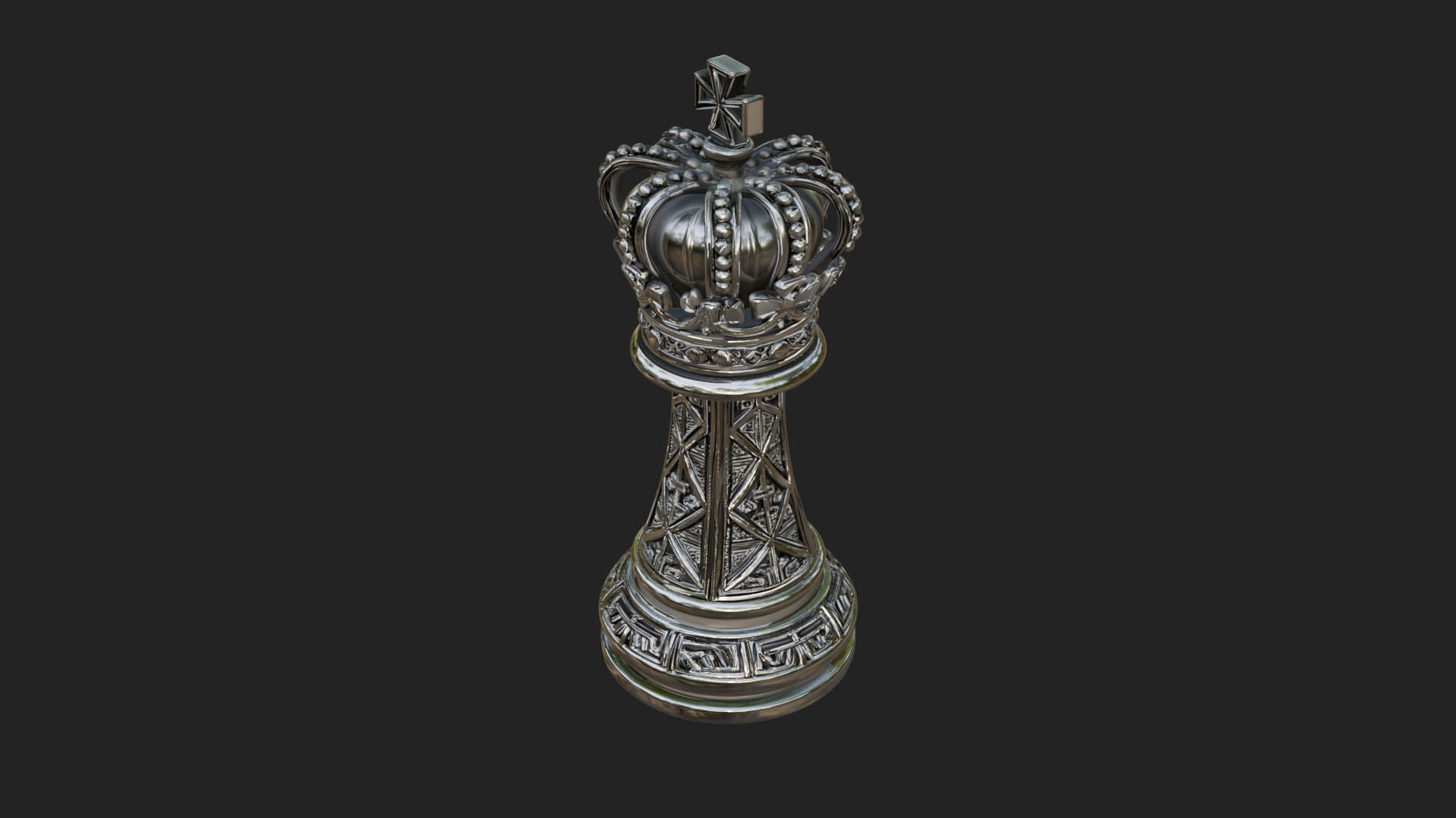 Ornate Chess Piece Statue Design 106 3D Print Model 3D Model