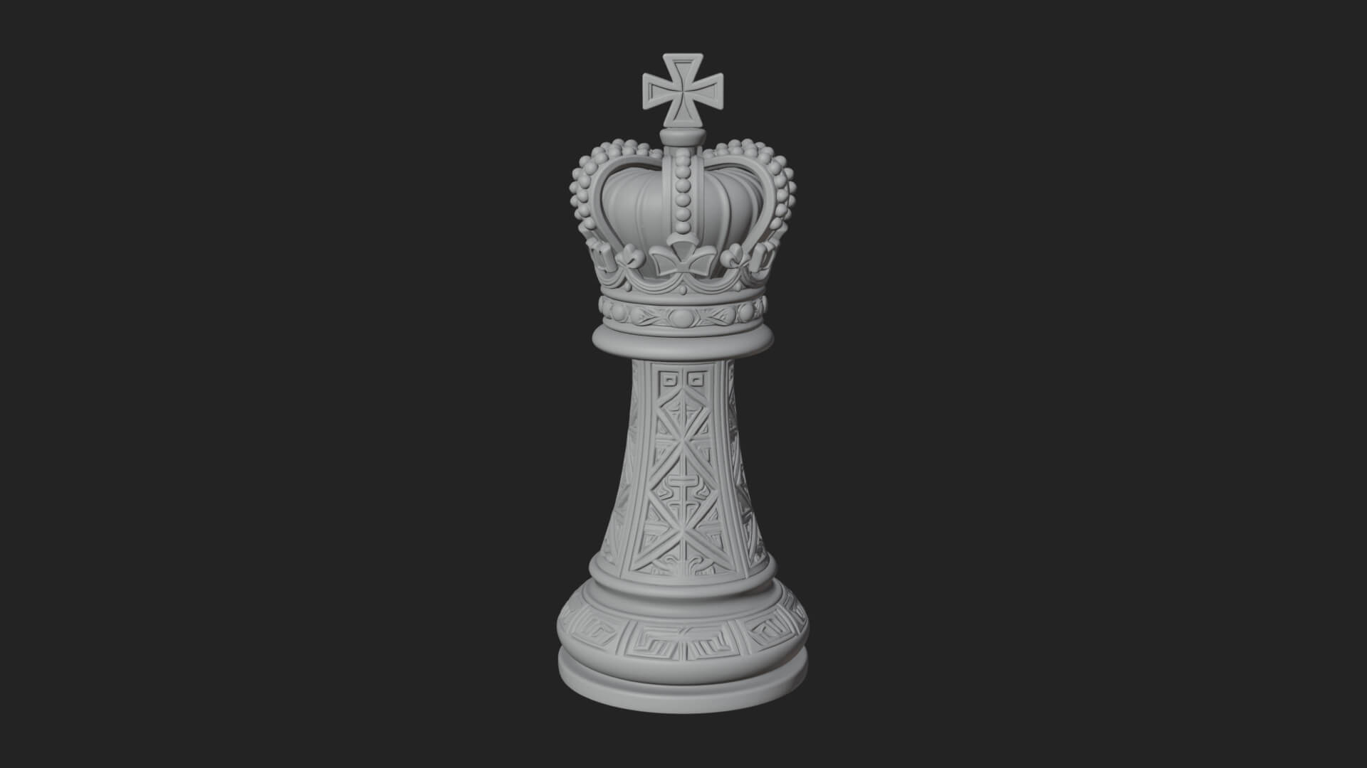 Ornate Chess Piece Statue Design 106 3D Print Model 3D Model