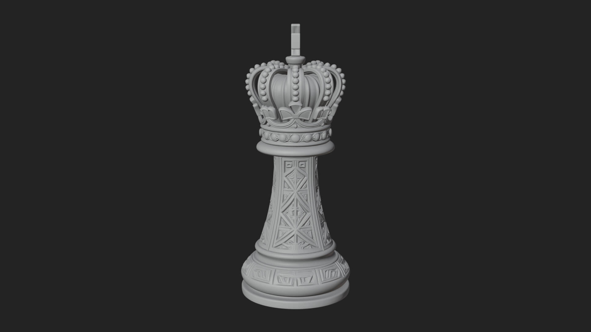 Ornate Chess Piece Statue Design 106 3D Print Model 3D Model
