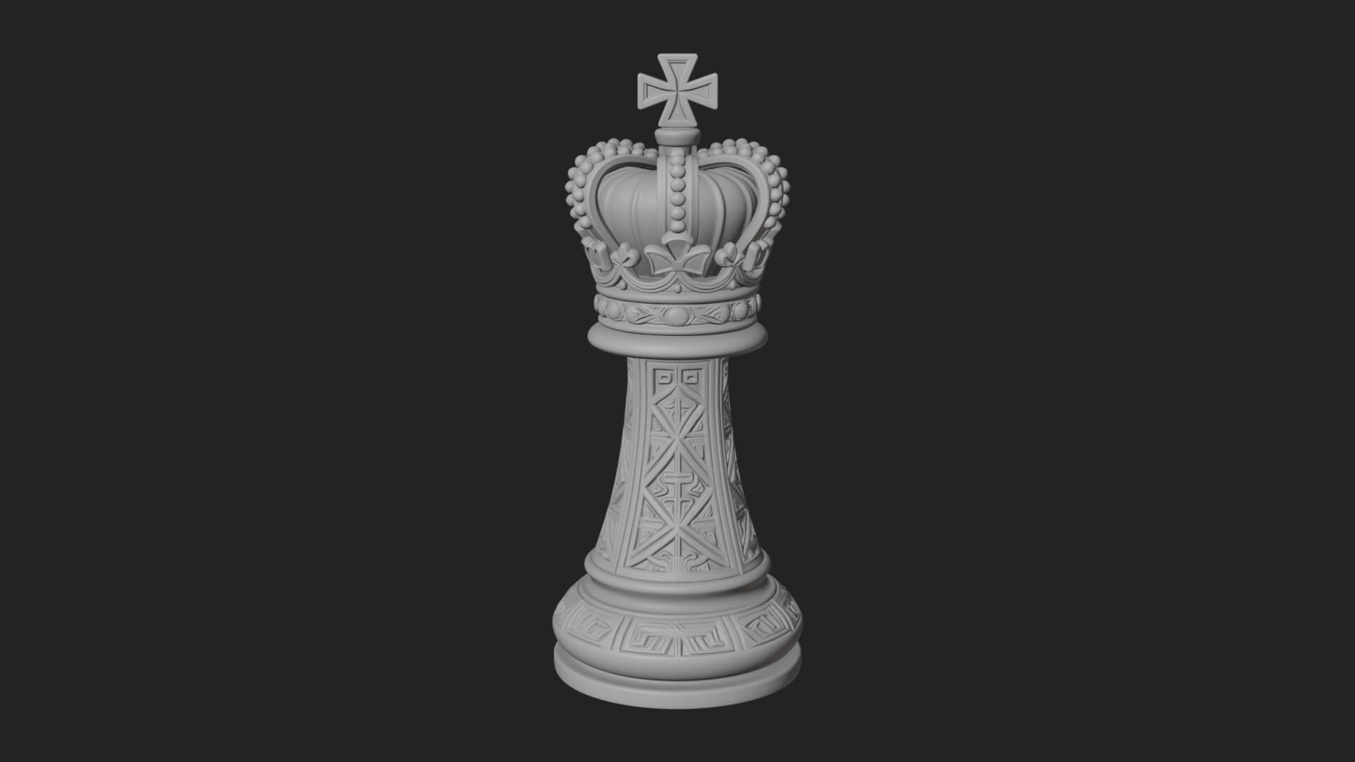 Ornate Chess Piece Statue Design 106 3D Print Model 3D Model