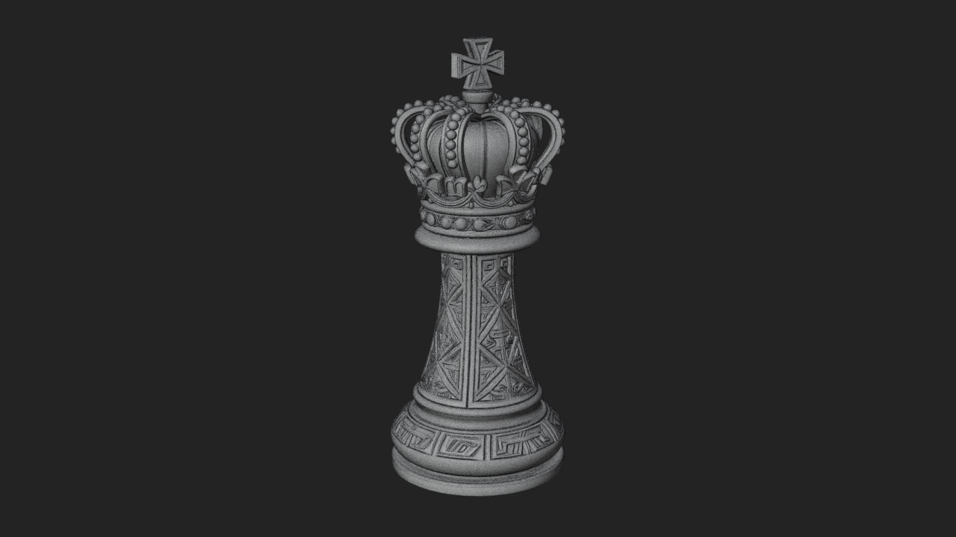 Ornate Chess Piece Statue Design 106 3D Print Model 3D Model