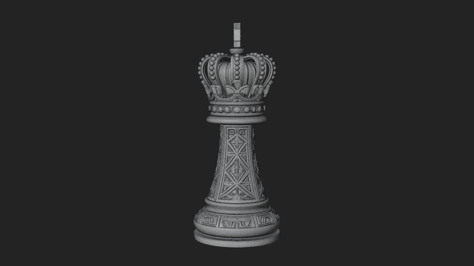 Ornate Chess Piece Statue Design 106 3D Print Model 3D Model