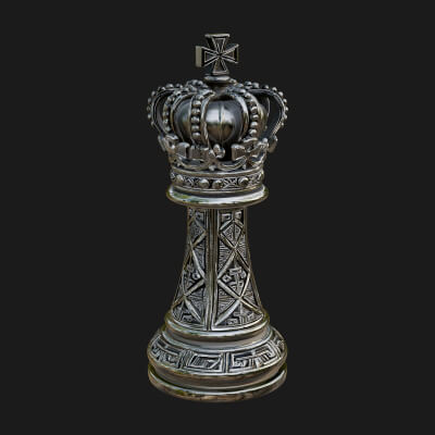 Ornate Chess Piece Statue Design 106 3D Print Model