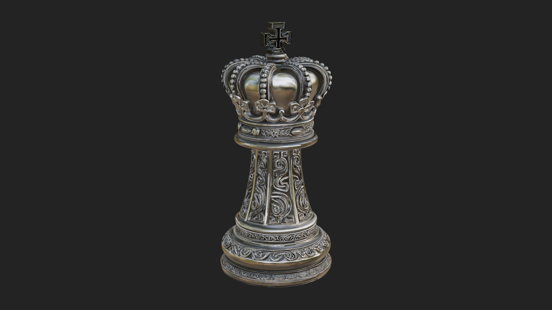 Ornate Chess Piece Statue Design 107 3D Print Model 3D Model