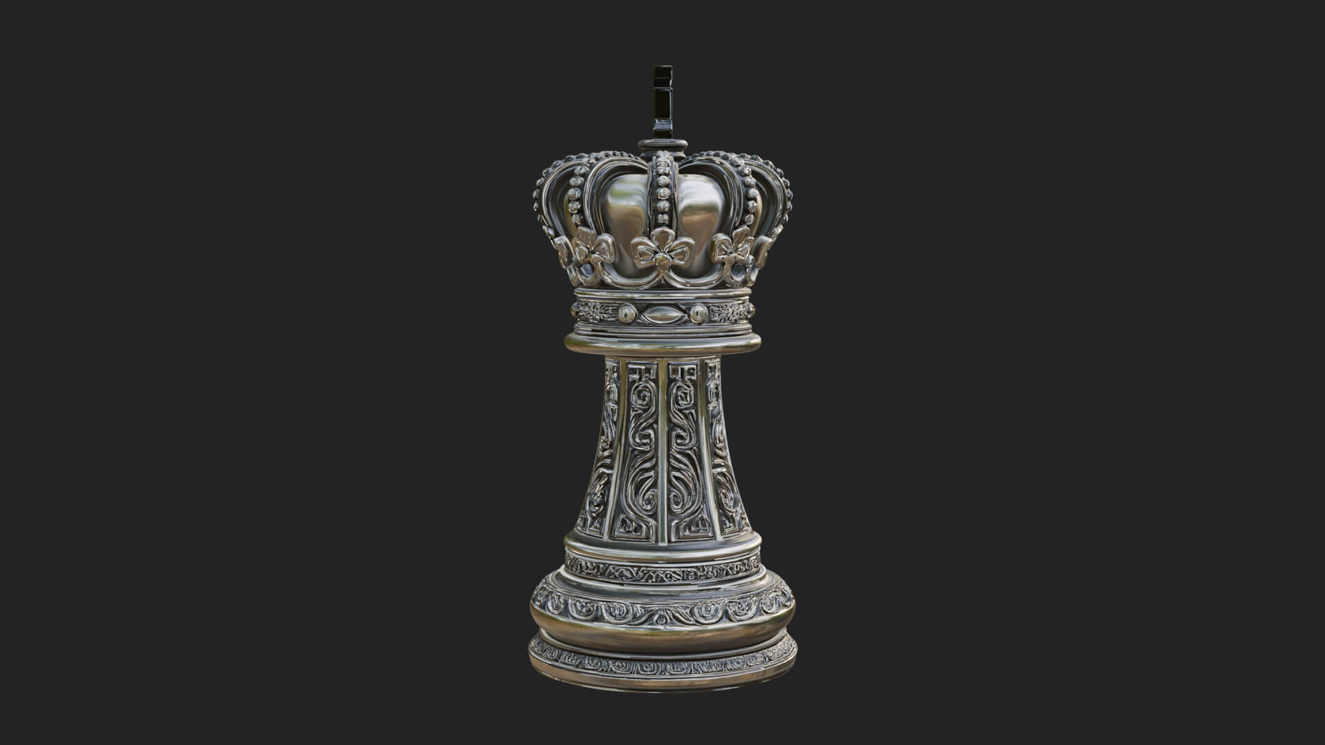 Ornate Chess Piece Statue Design 107 3D Print Model 3D Model