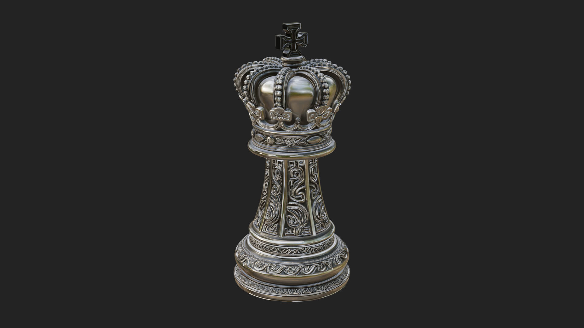Ornate Chess Piece Statue Design 107 3D Print Model 3D Model