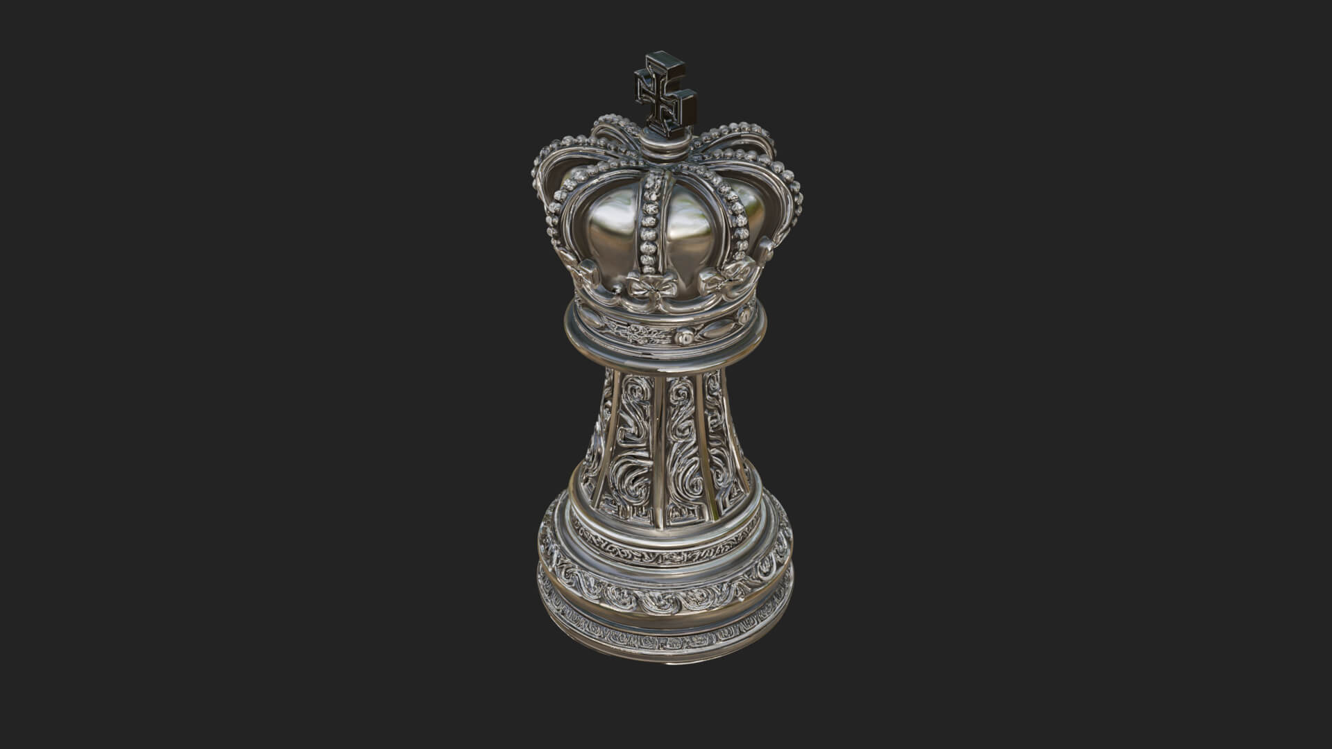 Ornate Chess Piece Statue Design 107 3D Print Model 3D Model