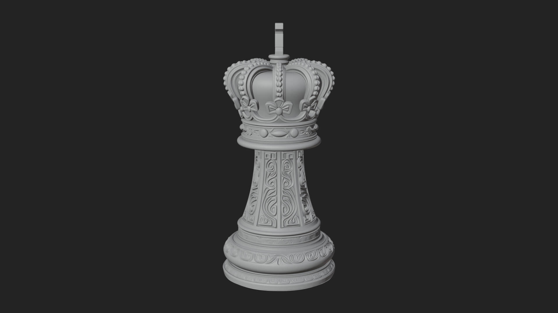 Ornate Chess Piece Statue Design 107 3D Print Model 3D Model