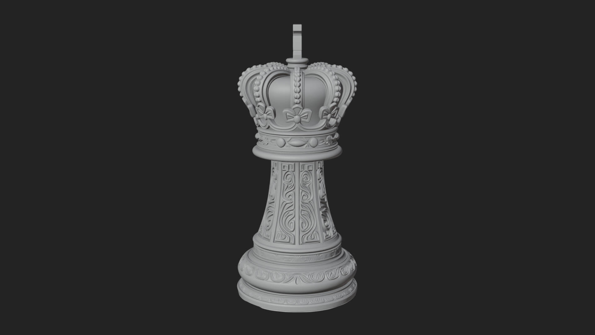 Ornate Chess Piece Statue Design 107 3D Print Model 3D Model
