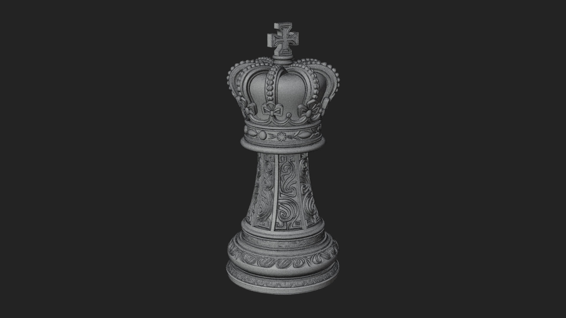 Ornate Chess Piece Statue Design 107 3D Print Model 3D Model