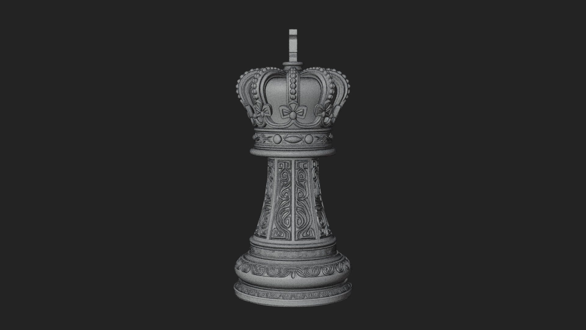 Ornate Chess Piece Statue Design 107 3D Print Model 3D Model