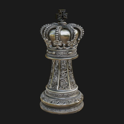 Ornate Chess Piece Statue Design 107 3D Print Model
