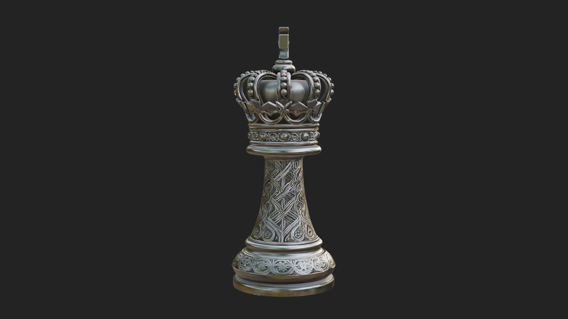 Ornate Chess Piece Statue Design 108 3D Print Model 3D Model