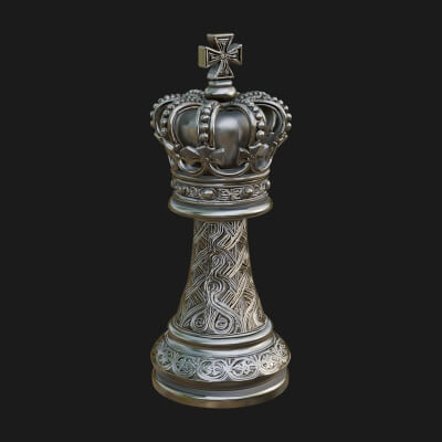 Ornate Chess Piece Statue Design 108 3D Print Model
