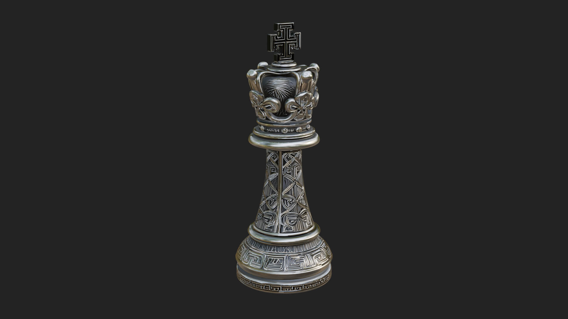 Ornate Chess Piece Statue Design 109 3D Print Model 3D Model