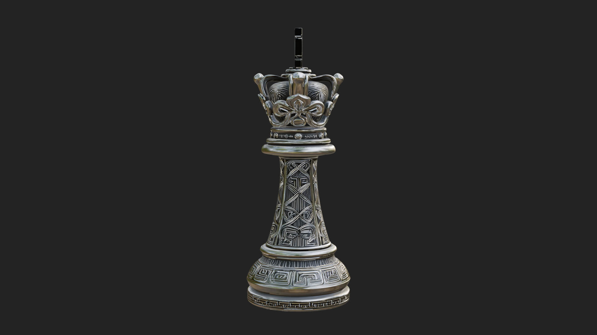 Ornate Chess Piece Statue Design 109 3D Print Model 3D Model