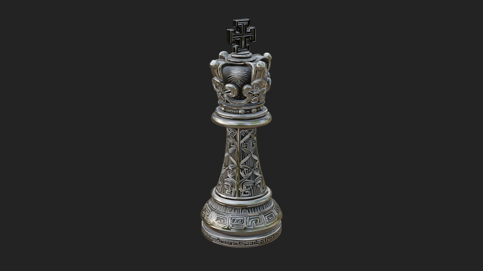 Ornate Chess Piece Statue Design 109 3D Print Model 3D Model