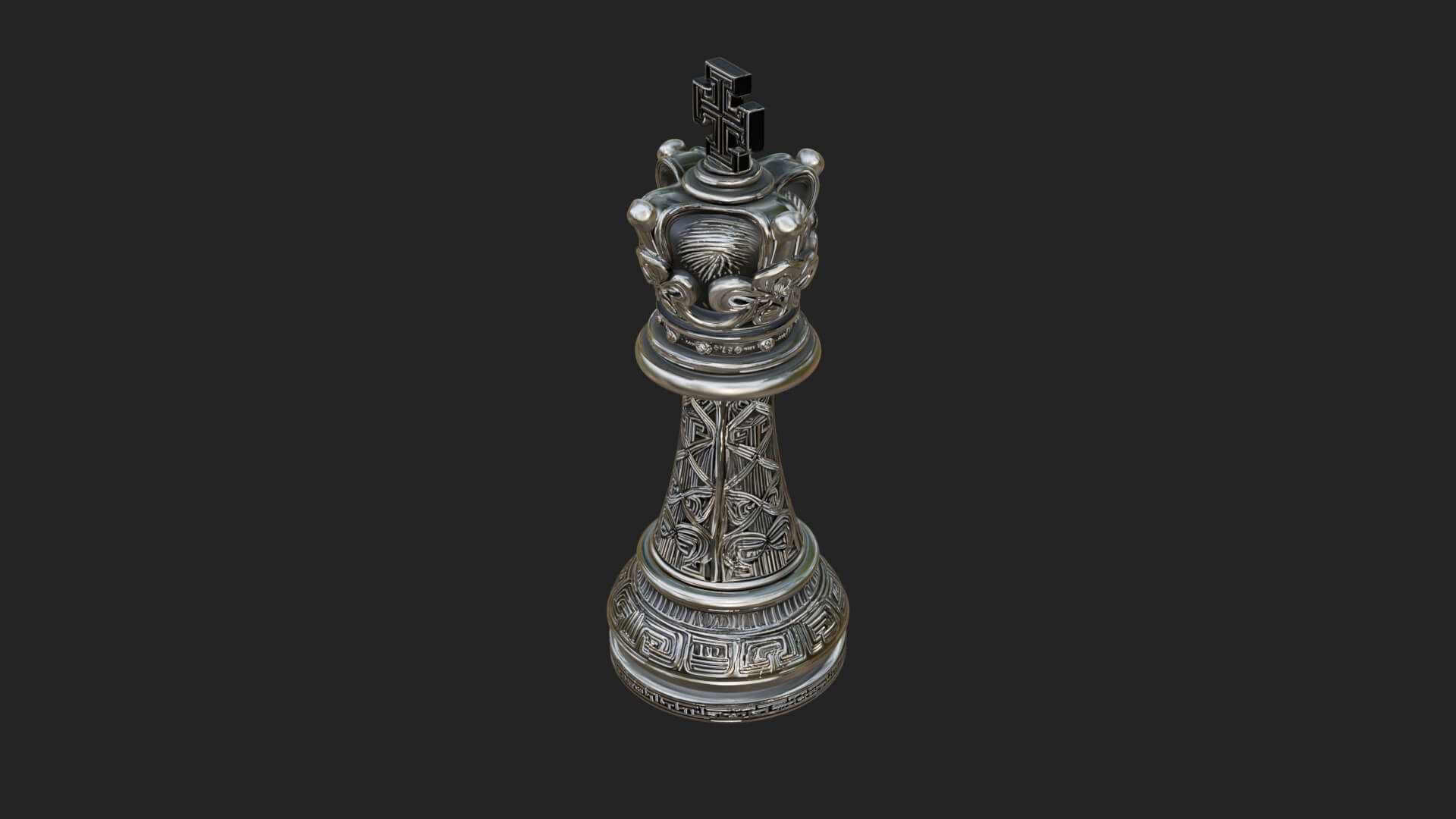 Ornate Chess Piece Statue Design 109 3D Print Model 3D Model