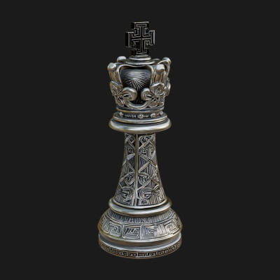 Ornate Chess Piece Statue Design 109 3D Print Model