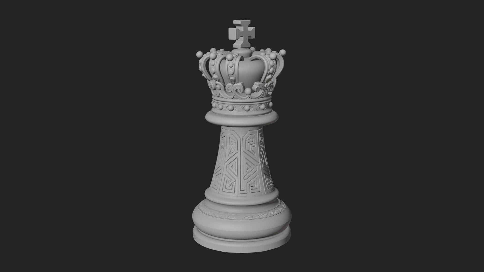 Ornate Chess Piece Statue Design 110 3D Print Model 3D Model