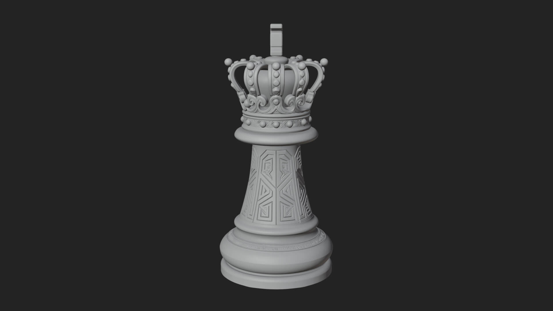 Ornate Chess Piece Statue Design 110 3D Print Model 3D Model