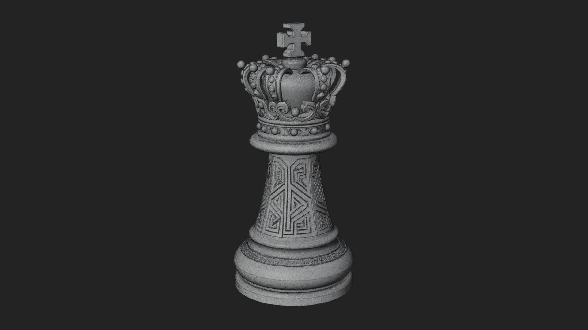 Ornate Chess Piece Statue Design 110 3D Print Model 3D Model