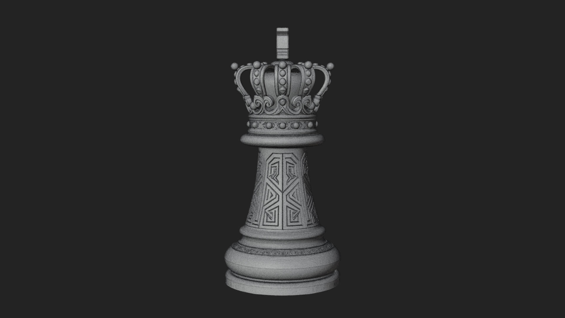 Ornate Chess Piece Statue Design 110 3D Print Model 3D Model